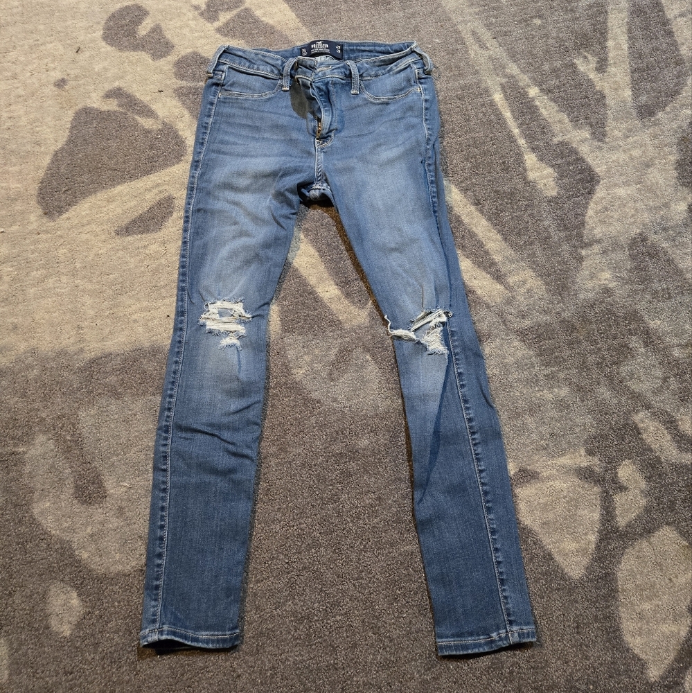 Distressed Blue Jeans